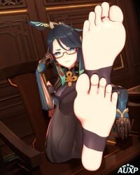 1girls auxp feet foot_fetish foot_focus genshin_impact soles toes xianyun_(genshin_impact)