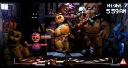 2girls 3d 3d_(artwork) 5am_at_freddy&#039;s balloon_boy_(fnaf) bottomwear butt_crack female five_nights_at_freddy&#039;s five_nights_at_freddy&#039;s_2 fredina&#039;s_nightclub funny golden_freddy_(fnaf) huge_ass huge_breasts kiro93591529 mangle_(fnaf) marie_(cally3d) marionette_(fnaf) meme public public_exposure public_nudity puppet_(fnaf) revealing_clothes sideass topless toy_bonnie_(fnaf) toy_chica_(fnaf) withered_bonnie withered_foxy withered_freddy withered_golden_freddy_(fnaf)