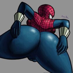 1girls ass ass_focus big_ass breasts from_behind hands_on_ass huge_ass kairasin marvel marvel_comics mask mayday_parker pussy spider-girl spider-man_(series) suit superheroine thick_ass thick_thighs thighs