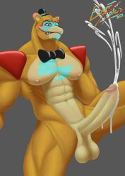 1boy 1male 2023 abs anthro anthro_focus anthro_only anthro_solo balls bear blush bodypaint borgaraspic bow_tie bowtie cock completely_nude completely_nude_male cum cumming cumshot digital_drawing_(artwork) digital_media_(artwork) ear_piercing ear_ring ejaculating_cum ejaculation erect_penis erection facepaint five_nights_at_freddy's five_nights_at_freddy's:_security_breach glamrock_freddy_(fnaf) glans huge_balls huge_cock huge_testicles humanoid_genitalia humanoid_penis long_penis male male_anthro male_focus male_only mammal mammal_humanoid muscles muscular muscular_anthro muscular_male nipples nude nude_male orgasm pecs pectorals penile penis penis_out piercing scottgames smile smiley_face smiling solo solo_anthro solo_focus solo_in_panel solo_male steel_wool_studios testicles top_hat ursid ursid_humanoid watermark