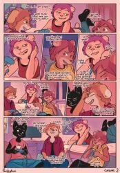 2boys 2girls anthro bed casual comic comic_page english_text funkybun furry gaming page_2 page_number tagme