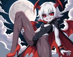 ai_generated cute evil evil_grin evil_smile fantasy femboy gay girly male monster monster_boy pale-skinned_male pale_skin red_eyes solo solo_male vampire vampire_boy villain white_hair