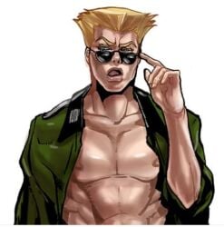 1adult adult_only artist_request battle_tendency blonde_hair blue_eyes digital_art human_artist jojo's_bizarre_adventure muscular muscular_male no_ai rudolph_von_stroheim solo solo_focus solo_male