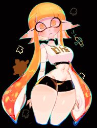 1girls female inkling inkling_girl kaori_(splatoon) nintendo orange_eyes orange_hair skin_tight skin_tight_clothes splatoon thick_thighs usa37107692