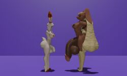 2futas 3d anthro balls_size_difference big_ass big_breasts big_penis futa_only futanari huge_cock lopunny penis penis_size_difference pokemon pokemon_ss scorbunny size_comparison size_difference smug suprised