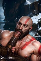 ai_generated aimuscles bald bald_man bara beard blowjob blowjob_face facial_hair fat_penis gay_sex god god_of_war huge_cock kratos large_penis looking_at_partner male/male male_only massive_penis muscular muscular_arms muscular_male nature nature_background oral oral_penetration oral_sex outdoor_nudity outdoor_sex outdoors public public_indecency public_sex selfcest snow snowy_background sucking_penis swallowing warrior yaoi