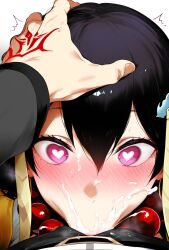 1boy 1girls ai_generated brown_hair cum cum_in_mouth deepthroat fate/grand_order fate_(series) fellatio fujimaru_ritsuka_(male) hand_on_another's_head hand_on_head hat heart heart-shaped_pupils irrumatio oral pink_eyes pov xuangzang_sanzang_(fate) xuanzang_(fate)