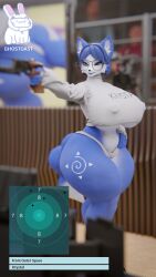 anthro big_breasts breasts female ghostoast gun hi_res krystal krystal_(dogzeela) krystal_(star_fox) meme nintendo olympics paris_2024 ranged_weapon shitpost star_fox weapon yusuf_dikec_(meme)