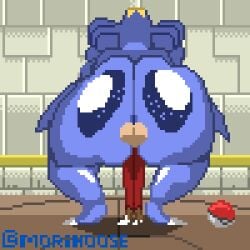 1boy 1girls animated ass_focus big_breasts big_butt blue_body bottom_heavy bouncing_ass garchomp huge_ass larger_female morihoose pixel_animation pixel_art pokemon pokemon_(species) size_difference smaller_male