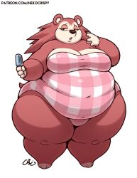 1girls animal_crossing anthro ass breasts brown_fur brown_hair chubby chubby_female cleavage female female_focus female_only furry hedgehog hedgehog_humanoid hips icicle large_ass large_breasts nekocrispy nintendo one-piece_swimsuit overweight overweight_female popsicle sable_able swimsuit thick_thighs thighs transparent_background wide_hips