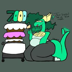 belly burp burping chubby chubby_male dragon fizz_(missmosa) long_neck scalie slightly_chubby slightly_chubby_female streamer stuffing stuffing_(food)