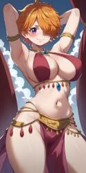 ai_generated anime belly_dancer_outfit female female_only marvelousvice one_piece orange_hair solo vegapunk_lilith