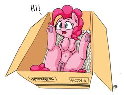 clitoris earth_pony english_text equine female feral friendship_is_magic hair horse mammal my_little_pony navel nude open_mouth pabbley pink_hair pinkie_pie_(mlp) pony pussy solo text tongue