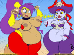 fat nekocrispy overweight risky_boots shantae shantae_(character) smooth_fur tagme