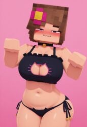 ai_generated artist_request ass bikini breasts jenny_belle_(slipperyt) jenny_mod looking_at_viewer minecraft smiling_at_viewer