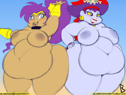 bbw bluebrush fat nekocrispy overweight risky_boots shantae shantae_(character) smooth_fur tagme