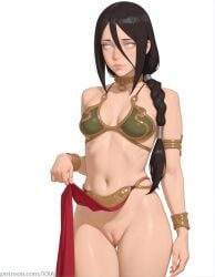 ai ai_art ai_generated armlet ass_visible_through_thighs black_hair blind boruto:_naruto_next_generations boruto:_two_blue_vortex bracelet braid braided_ponytail breasts choker cleft_of_venus closed_mouth clothes_lift female female_only hair_between_eyes hanabi_hyuuga hyuuga_hanabi jewelry lifted_by_self lips loincloth long_hair looking_at_viewer naruto naruto:_the_last naruto_(classic) naruto_(series) naruto_shippuden navel no_panties no_pupils pelvic_curtain pelvic_curtain_lift pussy simple_background single_braid slave_leia_(cosplay) small_breasts solo standing stomach tagme thigh_gap uncensored white_background white_eyes xxai