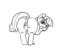 anus ass ass_up clitoris coco_pommel earth_pony equine female feral friendship_is_magic horse looking_at_viewer looking_back mammal my_little_pony pabbley pony presenting pussy solo thick_thighs