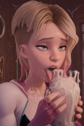 ai_generated cum cum_in_container cum_in_glass drinking_cum gokkun gwen_stacy marvel marvel_comics spider-gwen spider-man:_across_the_spider-verse spider-man:_into_the_spider-verse