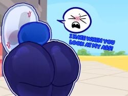 angry annoyed ass ass_focus back_view battle_for_dream_island big_ass bl00d-p1nk english_text fanny_(bfdi) fat_ass object_show object_shows sweaty_ass