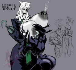 2boy 2girls alternate_breast_size areolae breast_grab breast_squeeze breast_sucking breasts breasts_bigger_than_head breasts_out bursting_breasts deltarune dess_holiday dialogue envy fem_gaster female_focus gaster genderbend genderswap genderswap_(mtf) green_clothing hook_hand horny horny2death hyper_breasts jealous lactating lactation milk muscular_male nipple_slip nipples papyrus pirate pirate_girl pirate_hat roaring_knight rouxls_kaard rule_63 shades shocked surprised sweat thick_thighs tongue undertale undertale_(series) waldrobe_malfunction wardrobe_malfunction wingdings_text