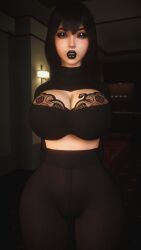 1girl 1girls 2026 3d 4k areola_slip areolae areolae_slip background beauty_mark belly belly_button big_breasts black_eyeshadow black_hair black_lipstick black_nails blue_eyes bnwo bra breasts breasts_bigger_than_head chest chromatic_aberration clothed clothing crashbanditkut depth_of_field detailed_background eyebrows eyelashes eyeshadow female goth goth_girl hair half-closed_eyes hands_behind_back hi_res high_resolution highres hotel hotel_transylvania indoors inside leggings light-skinned_female light_skin lips lipstick long_eyelashes long_nails looking_at_viewer makeup mascara mature mature_female mature_woman mavis_dracula mole mole_under_eye nail_polish nails navel night open_mouth pinup qos qos_tattoo queen_of_spades queen_of_spades_symbol queen_of_spades_tattoo room see-through see-through_clothing self_upload shirt short_hair snowbunny solo solo_female solo_focus standing straight straight_hair tattoo teeth thick thick_lips thick_thighs thighs tummy vampire vampire_girl virt-a-mate virtamate voluptuous voluptuous_female young young_female