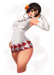erect_nipples_under_clothes headphones large_breasts reiko_nagase ridge_racer white_dress