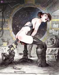 anal_masturbation anal_penetration astronaut brown_hair dildo_machine dildo_penetration femboy glasses moaning_in_pleasure sabudenego trap yaoi
