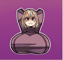 1girls background big_breasts boobs_bigger_than_head huge_breasts oc original_character purple_background tagme white_hair white_skin ych ych_commission
