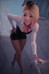 ai_generated cosplay gwen_stacy hot marvel marvel_comics roleplay sexy smile spider-gwen spider-man:_across_the_spider-verse spider-man:_into_the_spider-verse