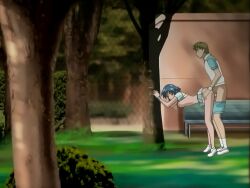 1boy 1girls against_tree ass bent_over bible_black bible_black_only big_ass blue_hair breasts breasts_out clothed_sex clothing erection faceless_female facing_away female from_behind huge_ass kurimoto_maki leaning_forward male no_bra panties panties_aside partial_male penetration penis pleated_skirt pussy sex sex_from_behind shirt_lift short_hair side_view sportswear straight sweatband tagme taken_from_behind teenage_female teenager tennis_dress tennis_shoes tennis_uniform tree uncensored underwear vaginal_penetration wide_hips wristband
