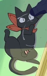2025 5:8 animal_genitalia animal_penis balls barely_visible_genitalia barely_visible_penis bestiality bird's-eye_view blue_body bodily_fluids cat_tail cel_shading censor_bar censored censored_genitalia censored_penis constricted_pupils cum cum_on_belly cum_on_body cum_on_face cumshot_on_face digital_drawing_(artwork) digital_media_(artwork) domestic_cat featureless_feet feet felid feline feline_genitalia feline_penis felis feral genital_fluids genitals high-angle_view human human_on_feral interspecies japanese_description kerchief kerchief_only looking_at_genitalia looking_at_penis lying male male_feral mammal monotone_body mostly_nude mysidia_rabbit_(artist) neckerchief neckerchief_only neckwear nichijou on_side paws penile_spines penis pupils quadruped sakamoto_(nichijou) shaded sheath small_pupils solo spread_legs spreading surprised tatami