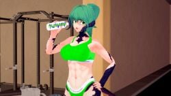 1girls 3d abs au_ra au_raimdelle black_scales bra breasts female female_focus final_fantasy final_fantasy_xiv futa_transformation green_eyes green_hair horns imminent_transformation koikatsu muscular muscular_female oc original_character panties solo solo_female sports_bikini square_enix tail xavierhuge
