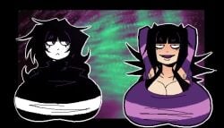 2girls animated arms_behind_back big_breasts clone huge_breasts huge_thighs music music_video needlemouse_(series) needymouse sarah_henderson_(needlemouse) tagme video ykujo
