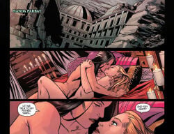 2girls arrowverse black_hair blonde_hair comic_page dc_comics nyssa sara_lance yuri