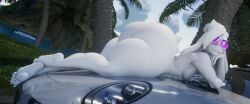 1boy 3d 3d_(artwork) anthro asriel_dreemurr ass barefoot big_ass bottom_heavy bubble_butt caprine car different_angle fat_ass femboy freckles furry furry_only goat horns huge_ass large_ass lying lying_on_stomach male male_only massive_ass nude nude_male on_top_of_car outdoors png rumakis solo sunglasses tail thick_ass thick_thighs thunder_thighs undertale vehicle wide_hips