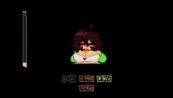 1boy 1boy1girl 1girls bra brown_hair chara cum_in_mouth cute female_chara frisk heart_symbol love_maniac male_frisk pov red_eyes tagme team_nebula titjob undertale video video_game yellow_skin