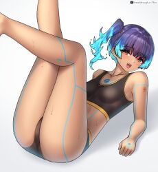 /// 1girls 2d 2d_(artwork) 2d_artwork ankles arm_support ass background black_bra black_panties black_underwear blank_background blue-haired_female blue_hair blush_face blush_lines blushing blushing_at_viewer blushing_female blushing_lines bra breakthrough_rr breasts brown-eyed_female brown-skinned_female brown_belly brown_body brown_eyes brown_face brown_female brown_legs brown_skin brown_skinned_female calves collarbone digital digital_art digital_drawing digital_drawing_(artwork) digital_media digital_media_(artwork) drawing eyebrows_visible_through_hair feet_up female female_focus female_only fingers flushed flushed_cheeks flushed_face full_body gradient_hair groin head_tilt inframammary_fold knee_up knees knees_up lean_figure leg_lift leg_up legs legs_up lifting_leg long_hair looking_at_viewer lying lying_down lying_on_back lying_on_floor lying_on_ground midriff monotone_background multicolored_hair narrow_waist on_back on_floor one_color_background open_mouth open_mouth_smile panties parted_lips partially_exposed_vulva partially_visible_vulva plain_background ponytail sena_(xenoblade) shoulders side_ponytail sitting slender_body slender_waist slim_female slim_waist small_breasts smile smiley_face smiling smiling_at_viewer solid_color_background solo split-color_hair sports_bra sports_panties sports_underwear thighs tied_hair tilted_head tongue two-tone_hair two_tone_hair underwear upper_teeth white_background xenoblade_(series)