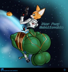 antizero big_ass big_balls big_butt big_penis big_thighs comic crossdressing femboy fox fox_mccloud furry girly male nintendo skin_tight skindentation space star_fox thick_thighs