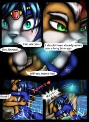 2014 accepting anthro canid canine canon_couple comic couple dialogue duo english_text female fox fox_mccloud hi_res humor krystal male male/female mammal moltsi nintendo nude proposal skinny_dipping star_fox text video_games