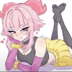 brawl_stars feet melodie_(brawl_stars) pink_hair stockings