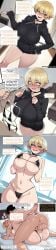11_22 ai_generated areola_slip bed bedroom big_breasts big_penis bikini black_bikini black_hoodie blonde_hair blue_eyes blush breasts_squeezed_together choker comic comic_strip cum cum_in_pussy cum_inside cum_overflow deep_penetration dialogue embarrassed female full-face_blush genderswap_(mtf) half-closed_eyes head_back heavy_breathing hoodie huge_breasts huge_cock huge_penis kris_(11_22) large_breasts large_penis looking_at_viewer looking_down mating_press micro_bikini moaning motion_lines nervous_smile oc open_mouth orgasm original original_character penis pussy pussy_juice rough_sex sex short_shorts shorts sleeves_past_wrists smile smirk speech_bubble spoken_heart surprised sweat text thick_thighs tomboy vaginal vaginal_penetration vaginal_sex veiny_penis wide_eyed wide_hips
