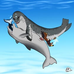 1:1 2022 accipitrid accipitriform aquatic avian bird black_spots blue_background brown_body brown_eyes brown_feathers bubble cetacean dolphin dolphin_tail eyes_closed feathers feet_first female female_pred feral feral_pred feral_prey flippin-rad genitals grey_body grey_fin grey_tail head_first hi_res leopard_seal male mammal oceanic_dolphin oral_vore orca penetration penile penile_penetration penis penis_in_vagina pinniped seal sex simple_background spots tail tongue tongue_out toothed_whale unbirthing underwater vaginal vaginal_penetration vore water whiskers