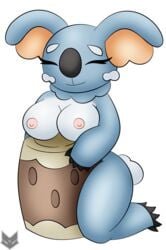 1girls 2016 alpha_channel areola breasts female furry furry-bites koala komala mammal marsupial nintendo pokemon pokemon_sm simple_background sleeping solo transparent_background video_games