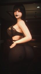 1girl 1girls 2026 3d 4k areola_slip areolae areolae_slip ass back_view background beauty_mark belly belly_button big_ass big_breasts black_eyeshadow black_hair black_lipstick black_nails blue_eyes bnwo bra breasts breasts_bigger_than_head chest chromatic_aberration clothed clothing crashbanditkut depth_of_field detailed_background eyebrows eyelashes eyeshadow female goth goth_girl hair half-closed_eyes hi_res high_resolution highres hotel hotel_transylvania huge_ass indoors inside leggings light-skinned_female light_skin lips lipstick long_eyelashes long_nails looking_at_viewer makeup mascara mature mature_female mature_woman mavis_dracula mole mole_under_eye nail_polish nails navel night pinup qos qos_tattoo queen_of_spades queen_of_spades_symbol queen_of_spades_tattoo room see-through see-through_clothing self_upload short_hair smile smiling smiling_at_viewer snowbunny solo solo_female solo_focus standing straight straight_hair tattoo thick thick_lips thick_thighs thighs tummy vampire vampire_girl virt-a-mate virtamate voluptuous voluptuous_female young young_female