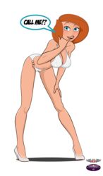 1girls alpha_channel ann_possible bent_over bikini blush cameltoe disney disney_channel female female_only for_sticker_use gagala high_heels kim_possible large_breasts milf phillipthe2 png solo sticker_template straight_hair transparent_background transparent_png