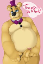 bear bow_tie five_nights_at_freddy's fredbear_(fnaf) frots male_only mammal penis video_games