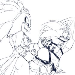 2016 anthro ass ass_grab avian beak bird blush bondage bound circumcised clothing duo english_text erection evil_face eyewear fully_bound gag gagged gay gloves goggles goggles_on_forehead greyscale half-closed_eyes hand_on_ass hands_behind_back hawk hedgehog holding_penis humanoid_penis imminent_rape jet_the_hawk line_art looking_back lying male mammal medal monochrome mostly_nude naughty_face nude on_front penis plantigrade precum prize rape rear_view signature smile smirk sneakers soina sonic_(series) sonic_riders sonic_the_hedgehog standing text wide_eyed yaoi