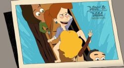 2girls big_mouth_(tv_series) big_mouth_(universe) blonde_hair dina_reznick eating_pussy log_ride netflix no_pants pantless shannon_glaser yuri