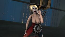 3d batman:_arkham_knight batman_(series) blonde_hair blue_eyes dc dc_comics grinding harley_quinn harley_quinn_(arkham) harley_quinn_(arkham_knight) nude pole_dancing source_filmmaker suggestive tied_hair twintails warriorsoulsfm